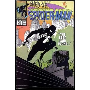Marvel Comic Web of Spider-Man #26 Black Suit Charles Vess Art 1987